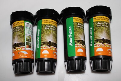 (4) Rain Bird 2-1/2'' Pop-Up Half Circle 8'-15' Spray Sprinkler SP25-H