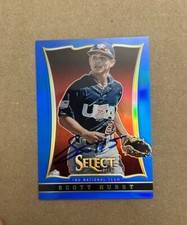 2013 Panini USA Baseball #93 Scott Hurst Select Preview Blue Prizms #/199 Signed