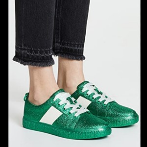 green glitter sneakers