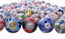 Multi Color Knob lot of 100 pcs Ceramic Door Knobs Drawer Pulls Cupboard Handles