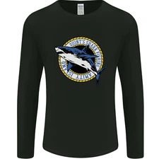 Quints Shark Fishing Amnity Island Great White Mens Long Sleeve T-Shirt