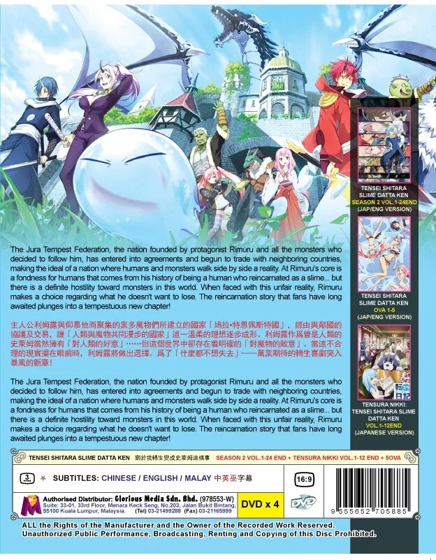 DVD Anime Tensei Shitara Slime Datta Ken Season 2 + Tensura Nikki +5 OVA  ENGLISH