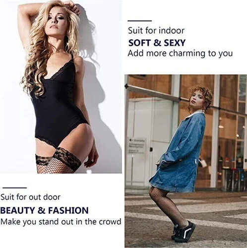 4Pair Black Women Stockings Lace Mesh High Thigh Fishnet Sexy Long Pantyhose HOT - Picture 15 of 22