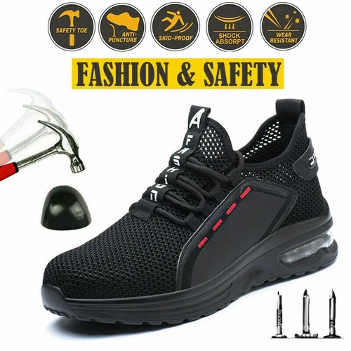 Men's Breathable Indestructible Safety Work Shoes Steel Toe Cap Boots Sneakers - Picture 10 of 21