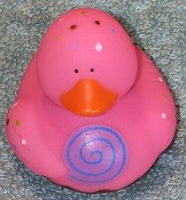 Pink Party Confetti Swirl Rubber Duck
