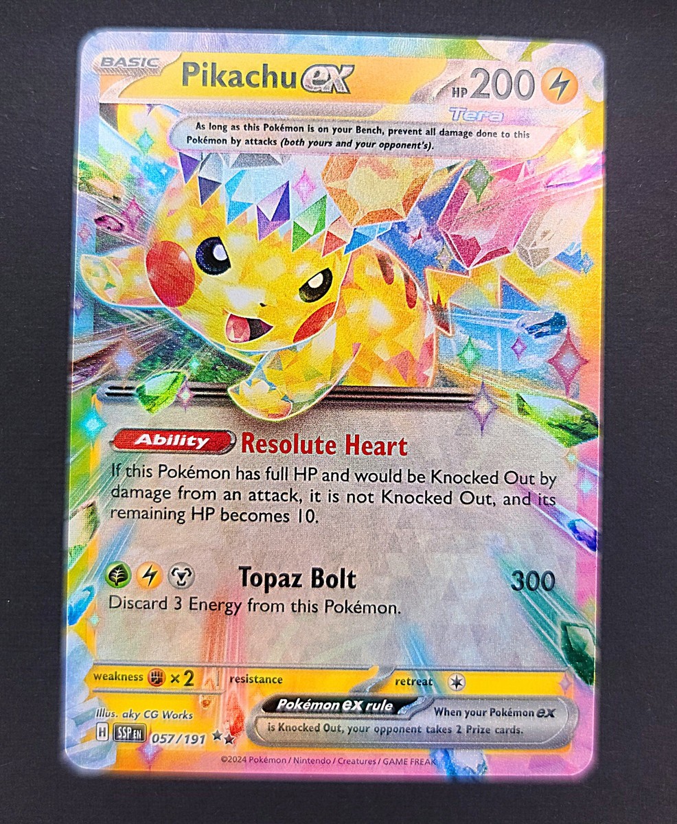 Pikachu Ex Pokémon Surging Sparks Double Rare Holo 057/191 | eBay
