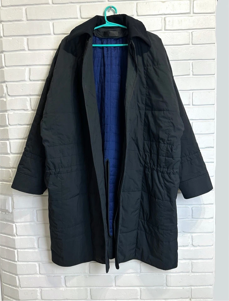 Haider Ackermann unisex Oversized TRENCH Coat Black SZ 36 S M L ONE SIZE - Image 2 of 4