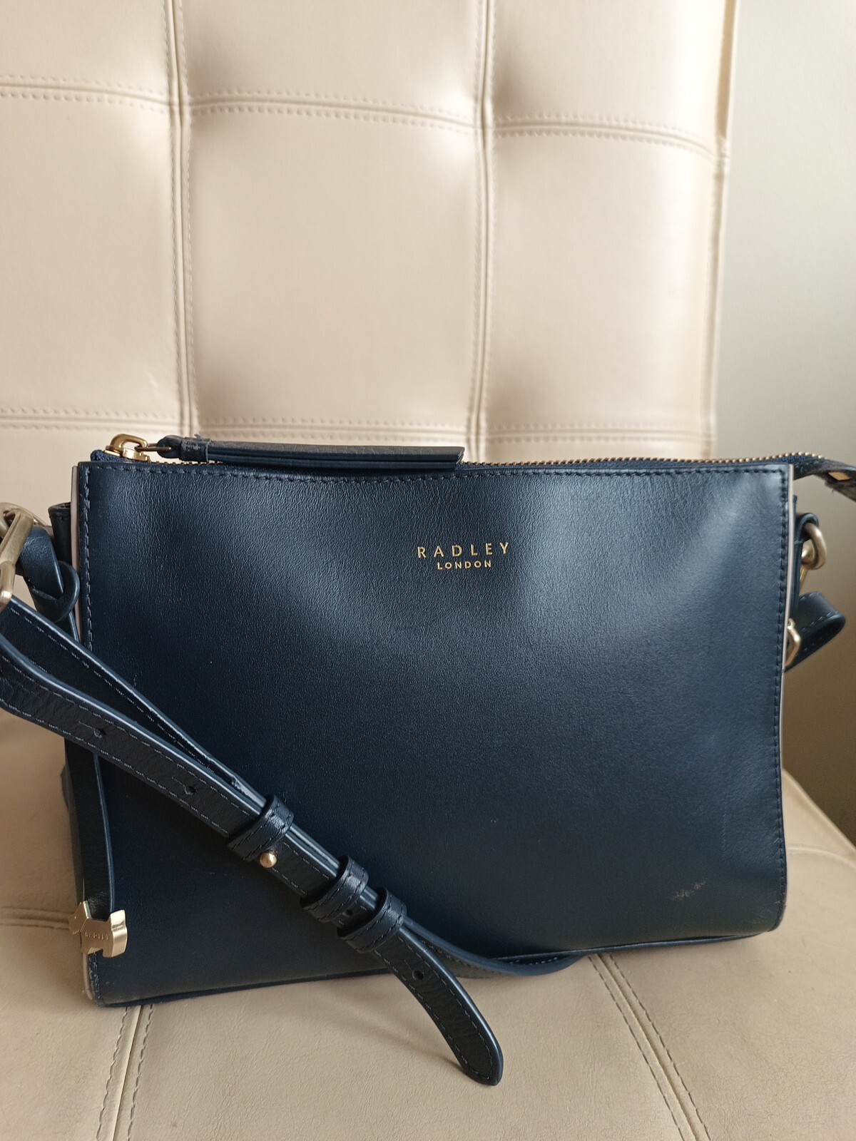 RADLEY NAVY LEATHER CROSS BODY BAG. eBay