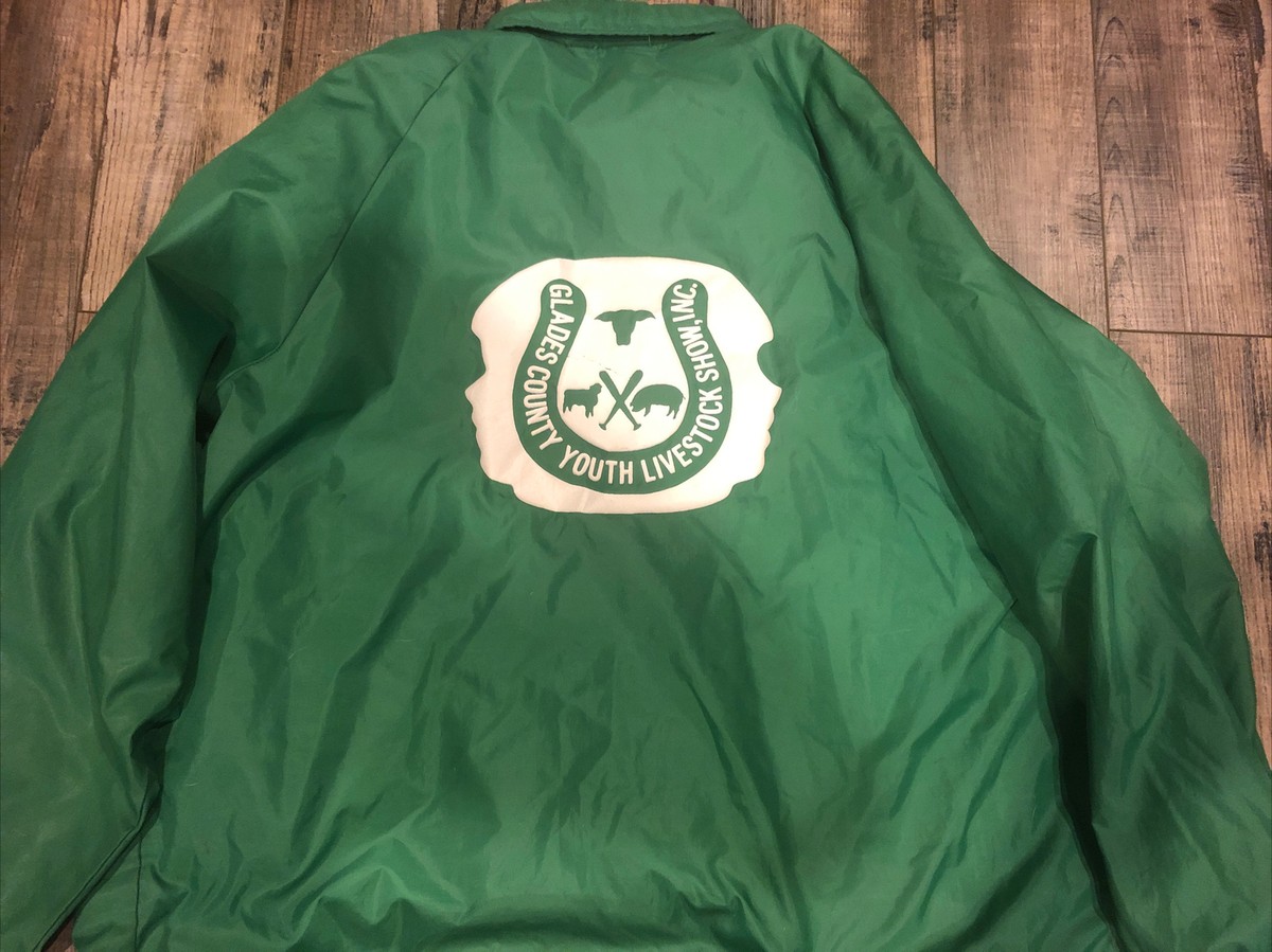 Vintage Auburn Sportswear Green Satin Bomber Jacket Mens