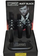 Clipper Feuerzeug Metal Metall MATT BLACK SCHWARZ Gas Feuerstein Reibradeinsatz