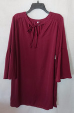 Women's Flowing Burgundy Bell Sleeve Old Navy Dress Size Large
