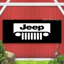 JEEP Cherokee Renegade Wrangler Rubicon Man Cave Indoor Outdoor Banner Sign