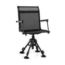 Patio Outdoor Swivel Hunting Chair Blind Chair Folding Swivel w/4 Adjustable Leg