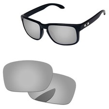 Lenslog Silver Chrome Polarize Replacement Lenses For-Oakley Holbrook LX