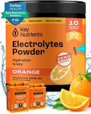 90 Servings Sugar Free Orange Electrolyte Powder Hydration Drink Mix
