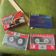 Lot of 4 Maxell Sony 60 90 Minute Blank Audio Cassette Tapes, New, Sealed