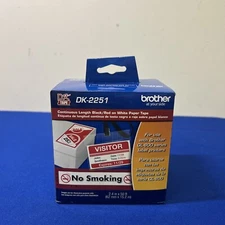 Brother Continuous Paper Label Tape 2-1/2" x 50 ft Black/White DK2251