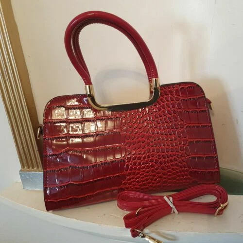 Red Patent Leather Tote Bags for Women