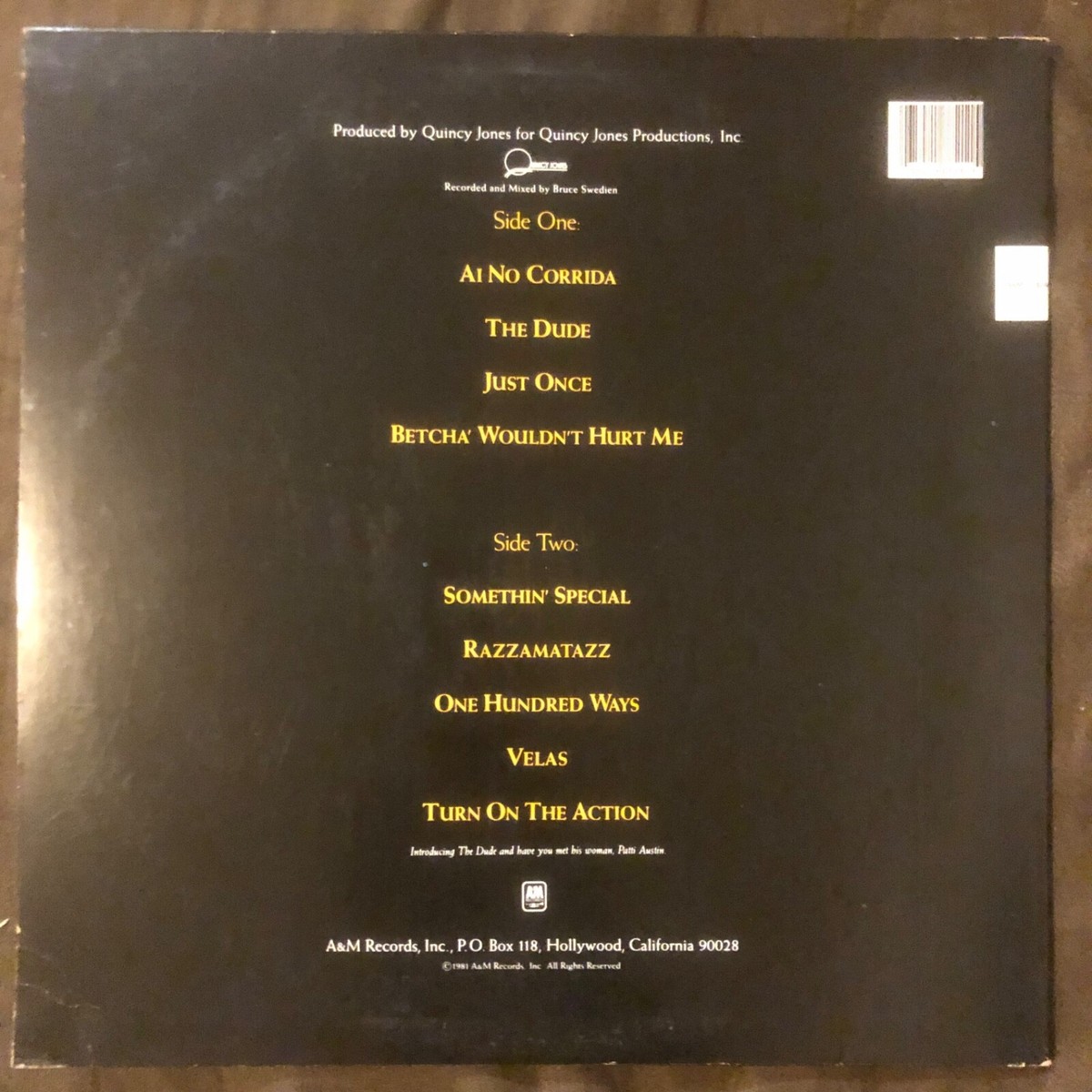 QUINCY JONES The Dude - 1981 1st Press A&M LP - BEAUTIFUL NM | eBay