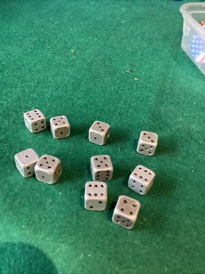 Vintage Aluminium Würfel 5 Paar 10 Würfel 11 mm quadratisch