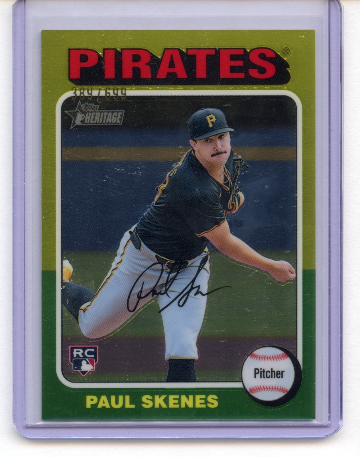 2024 Topps Heritage High Number Paul Skenes Pittsburgh Pirates Chrome /699 RC SP