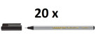 20 x Edding 89 office liner Fineliner Einwegliner Filzstift 0,3 mm schwarz