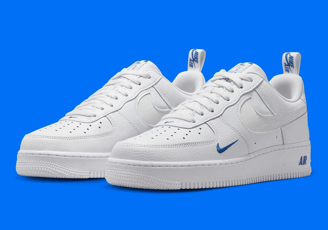 Nike White Air Force 1 '07 Lv8 Sneakers With Reflective Swoosh And Grey  Details. for Men