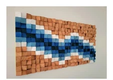 Professional Acoustic Panel Sound Diffuser Multicolour wooden wall art RebelSky 