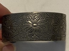 Brazalete Vintage Salisbury Peltre Brazalete Septiembre Aster Nacimiento Flor