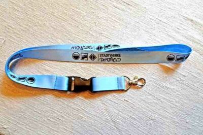 Lanyard Stadtwerke Detmold Lippe light blue, 2 pieces, advertising, 53 cm