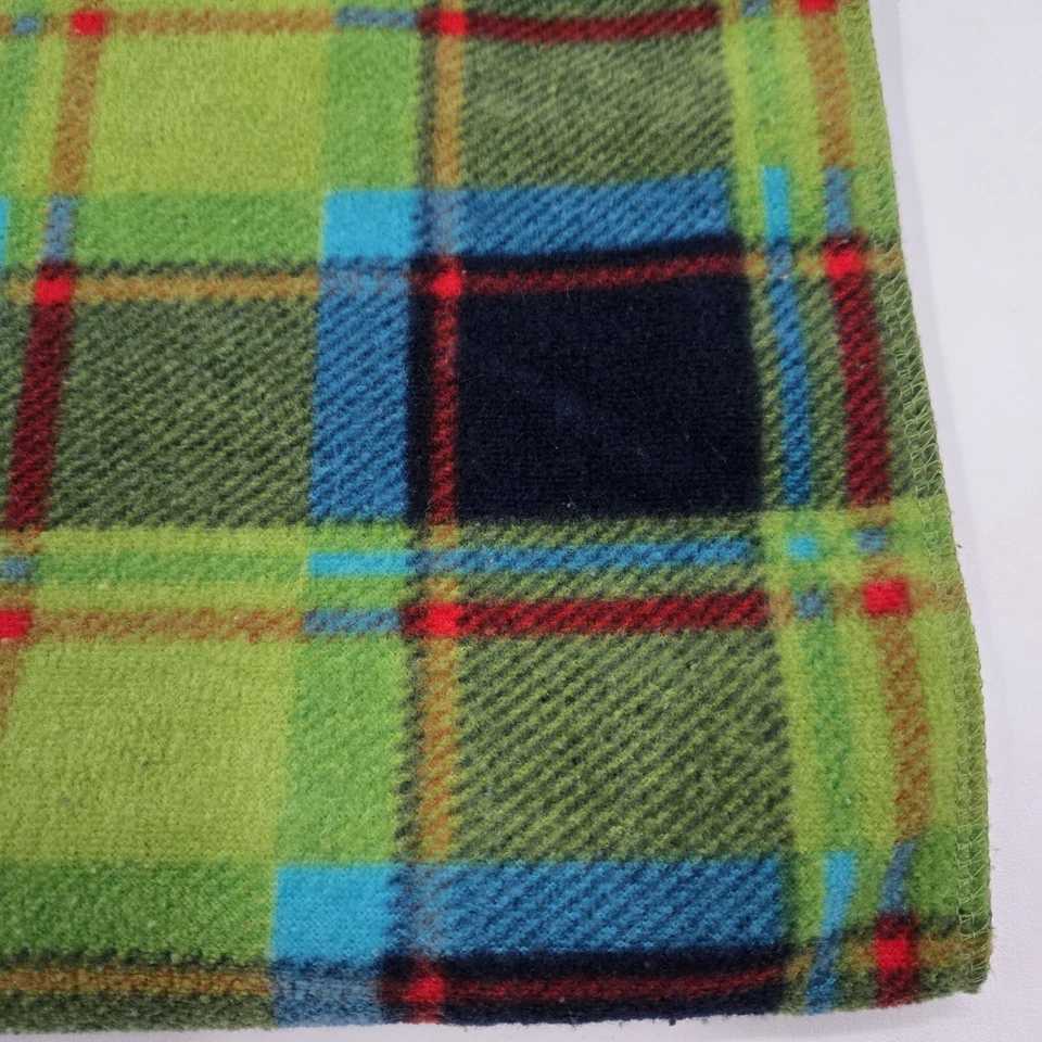 Gap Vintage Y2K Scarf 100% Polyester Green Blue Multicolor Plaid 12x65 - Image 2 of 4