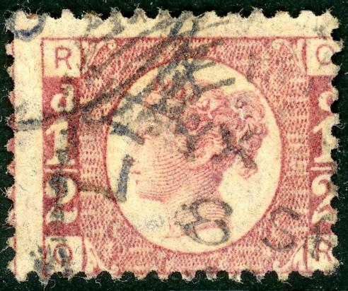 um 1880 GB 1/2d Rosenplatte 15 mit Liverpool YX Quadratkreis - Bild 1 von 2