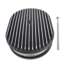 New Black Aluminum 12 Oval Fully Finned Air Cleaner 4 Barrel For Sbc Chevy Ford New Black Aluminum 12 Oval Fully Finned Air Cleaner 4 Barrel For Sbc Chevy Ford