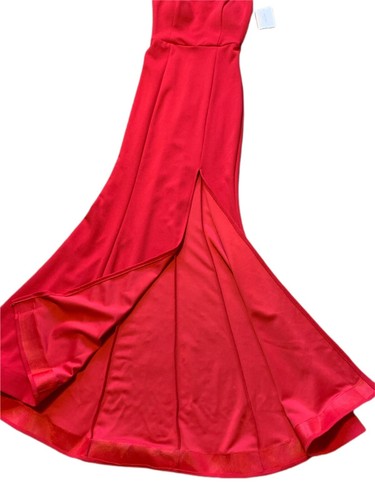 Teeze Me Women’s Crepe One Shoulder Sheath Red Prom Dress Size 1 NWT - Picture 7 of 8