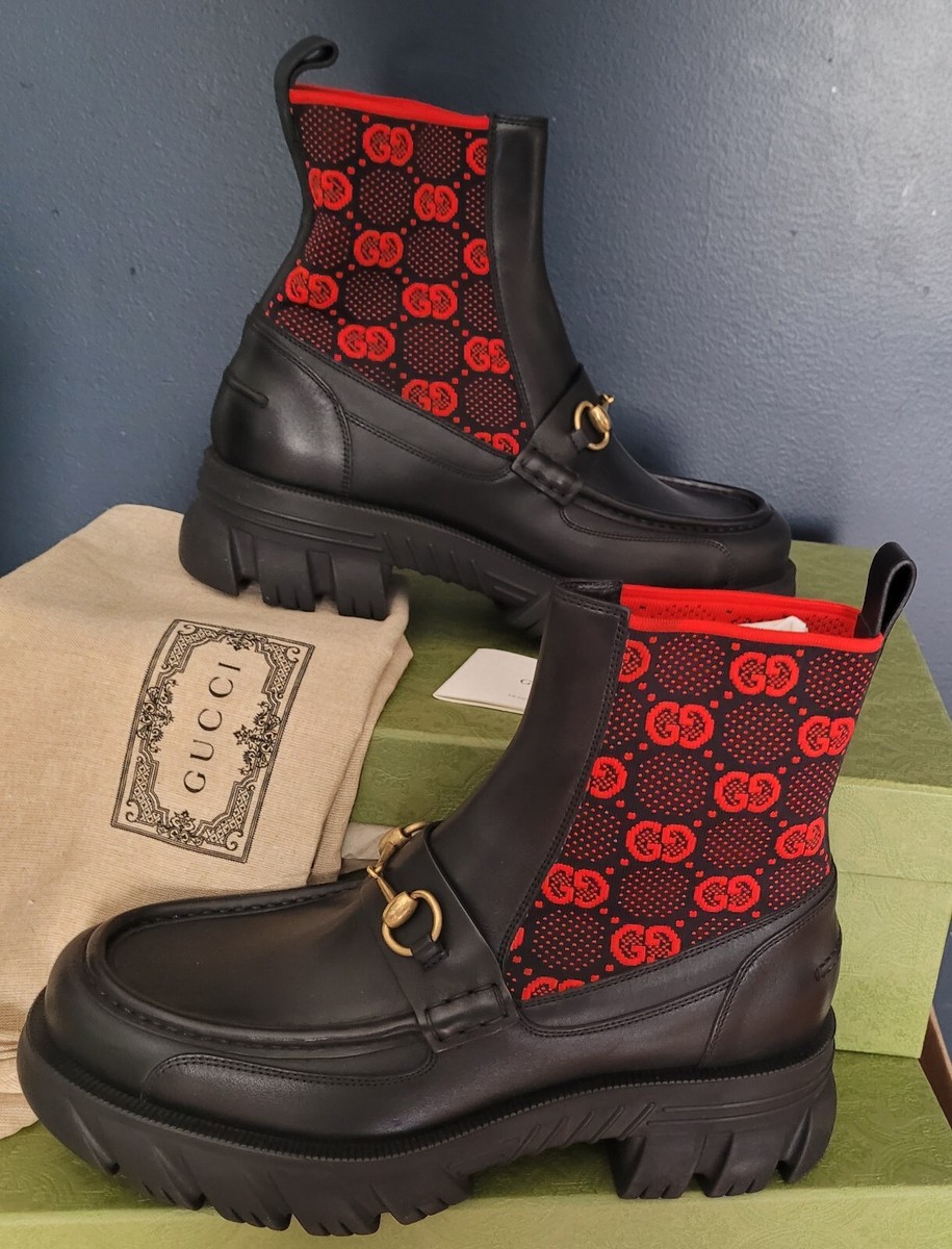 NEW AUTHENTIC GUCCI HORSEBIT GG JERSEY BOOT 