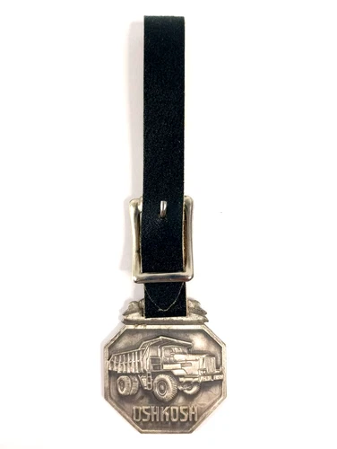 OSHKOSH TRUCK DUMPTRUCK ADVERTISING WATCH FOB w/ Band
