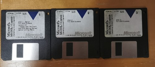 Ancien MS-DOS 5.0 Microsoft/HP (disquettes, Manuel, Boîte) - Pour Pièces