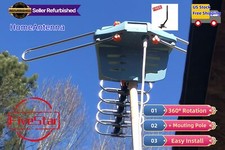 High Tech Outdoor HDTV Antenna Amplified 360 Rotation Digital HD 4K w Pole