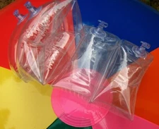 1 PR. CRYSTAL CLEAR Vinyl Inflatable WATER WING Arm Bands SPH Beach Ball Valves