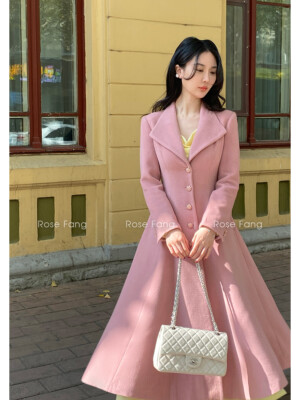 princess polly baby blue dress French Vintage Woolen Overcoat for Women Winter Slim Fit Elegant Long  Sleeve Dress Style Coat Petite-Friendly Classic Outerwear