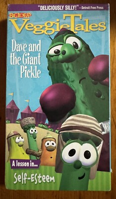 Veggie Tales Dave and The Giant Pickle Lesson in Self Esteem VHS Children SEALED