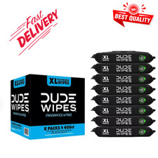 DUDE Wipes, Flushable Wipes, Extra Large  Fragrance Free Wipes 8 count 400 ct