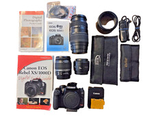 Canon EOS Rebel XS DSLR Kit  3 Lenses 18-55 50mm 70-300  Accessories