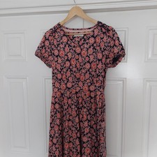 Brakeburn Orange And Blue Floral Maxi Dress Summer 100% Cotton Women's Size 12