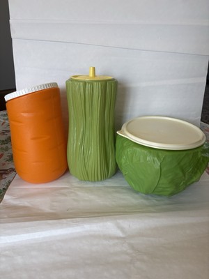Vintage SHAPED Sterilite Vegetable Crisper Set Carrot Celery Lettuce Storage