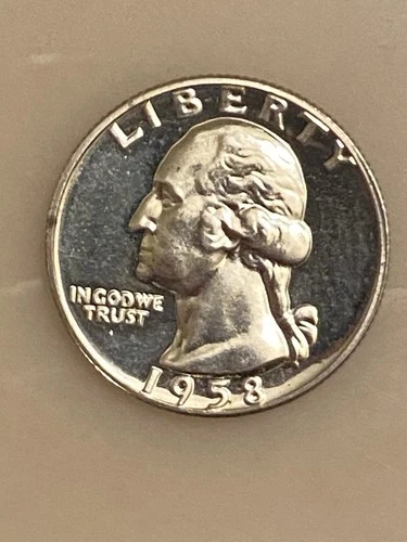 1958 Choice Proof Quarter 90% SILVER  Blazing  Surfaces UNC MINT