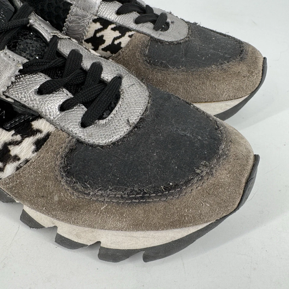 dolce & gabbana shoes 37.5 7.5 suede patchwork capri sneakers designer luxury - Image 3 of 4