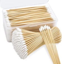 500Pcs Pointed Cotton Swabs with Storage Case, 6 Inch Precision Gun Cleaning Swa