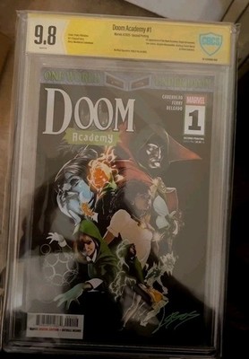 Doom Academy #1 - 2nd print 2025 Marvel Comics Variant 9.8 CBCS Signed By Lobos 