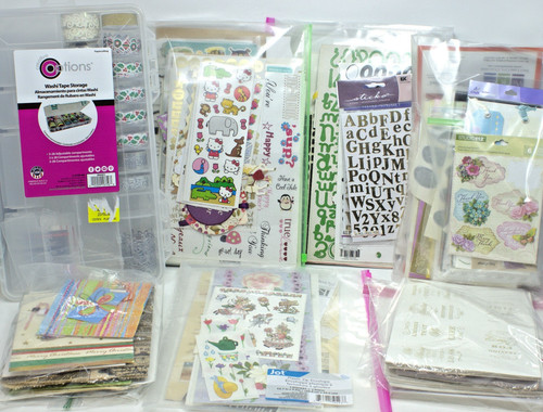 Scrapbooking Craft Lot 9lb Bulk Embellishments Stickers Tape Storage Card Making